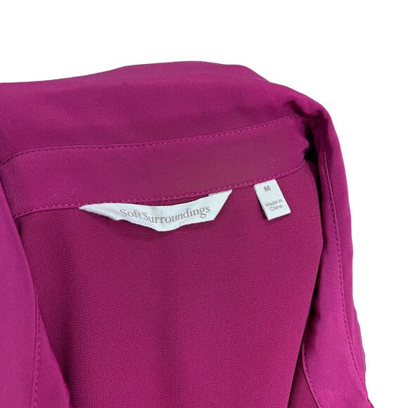 Soft Surroundings Women's Top Button Up Mulberry Wine Layered Lagenlook M - Picture 6 of 7